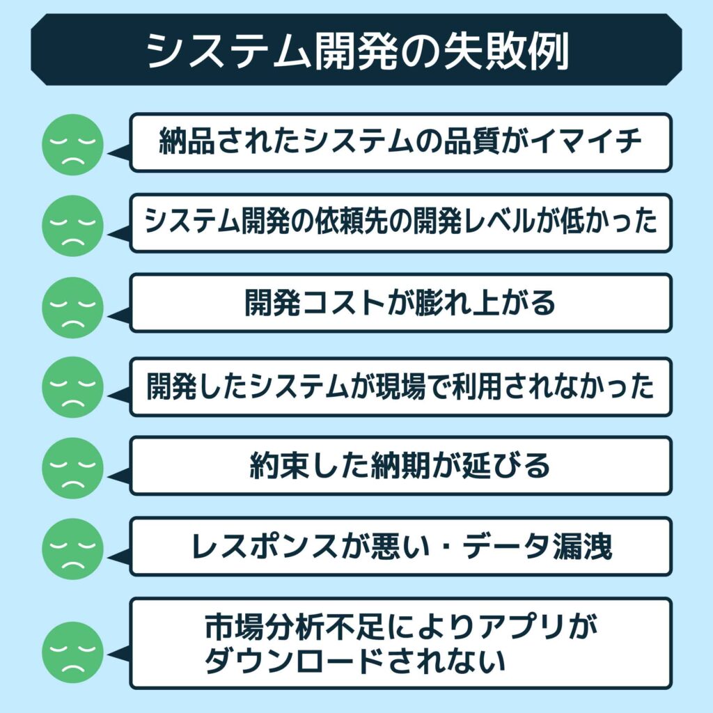 システム開発の失敗例